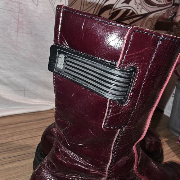 DR MARTENS 9788 4UK 6US Vintage Y2K Brick Red Patent Zip Moto Logo Boots England - Picture 4 of 16